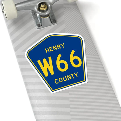 Henry County Route W66 IA (Iowa) (Road Sign) STICKER Vinyl Kiss-Cut Decal - The Sticker Space