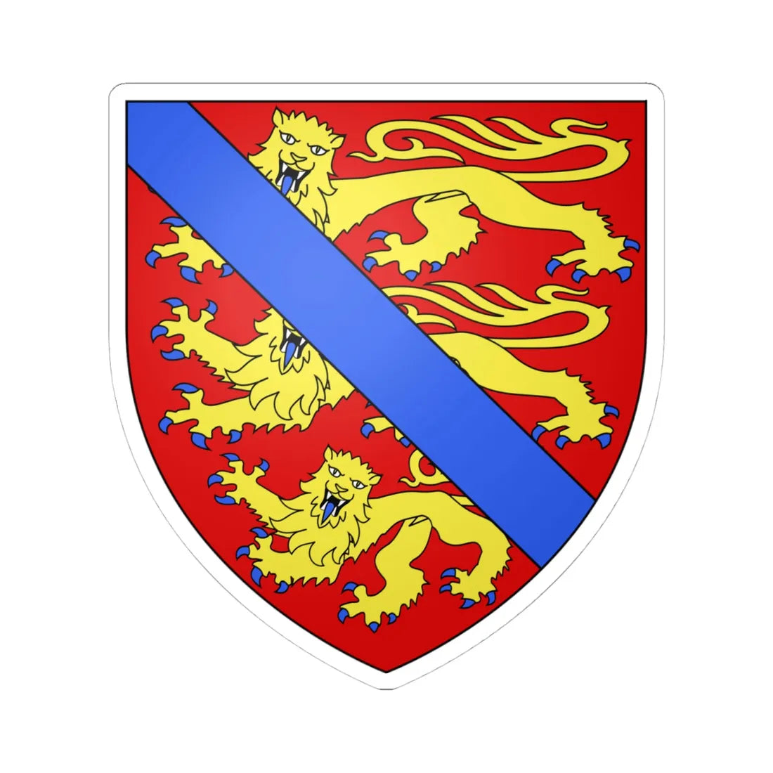 Henry of Leceister Arms (England) (Coat of Arms) STICKER Vinyl Kiss-Cut Decal 4 Inch White - The Sticker Space