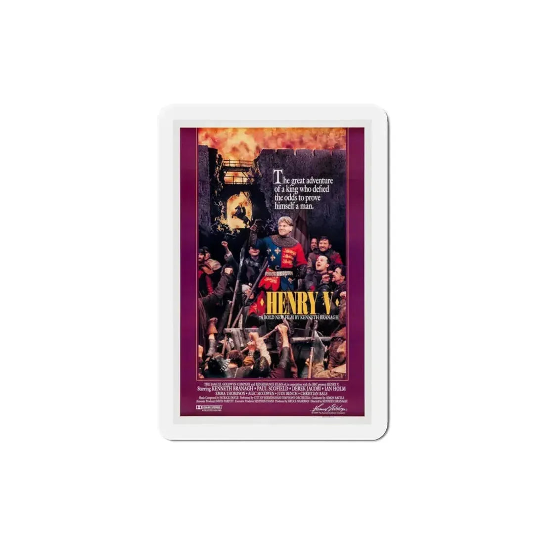 Henry V 1989 Movie Poster Refrigerator Magnet 3 Inch - The Sticker Space
