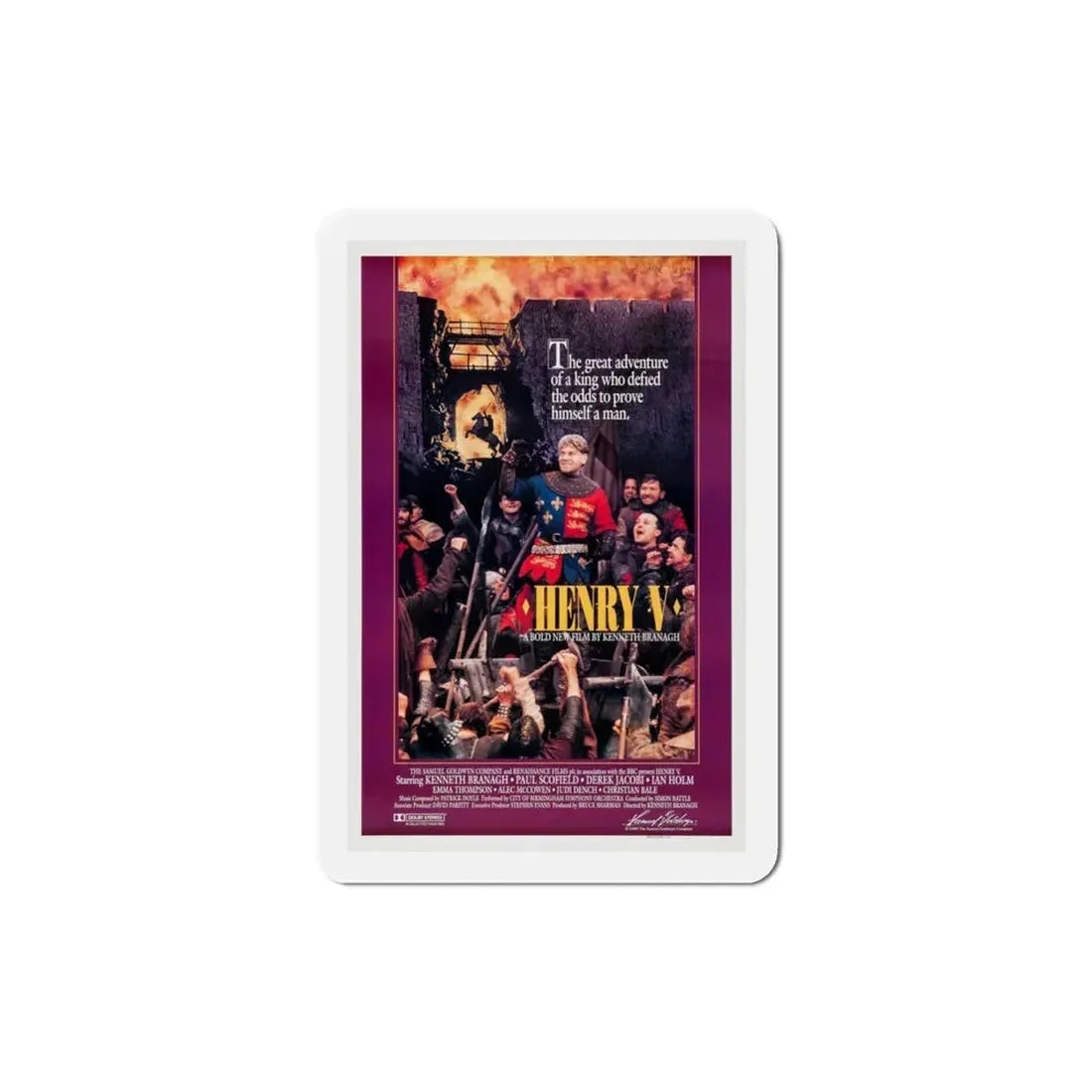 Henry V 1989 Movie Poster Refrigerator Magnet 3 Inch - The Sticker Space