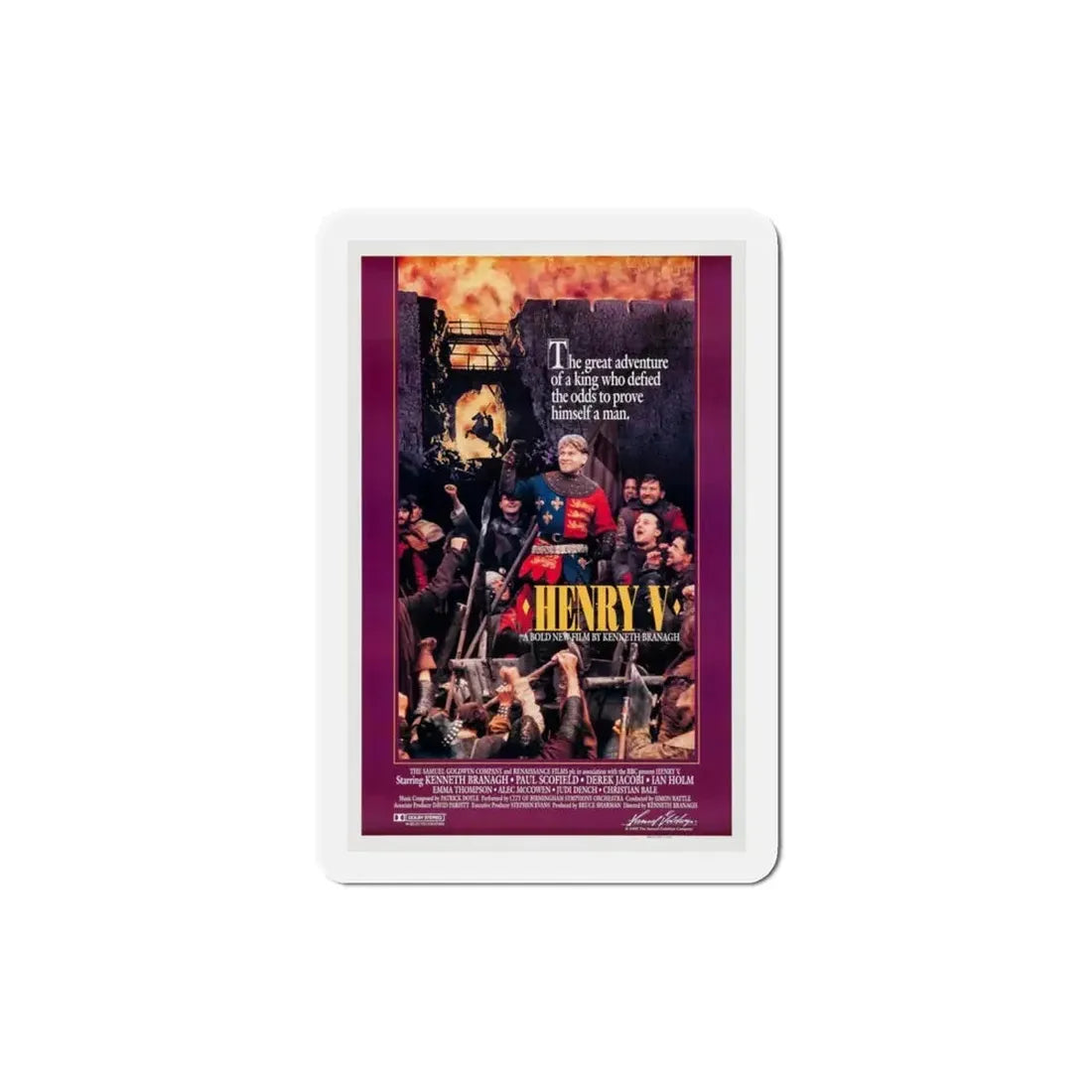 Henry V 1989 Movie Poster Refrigerator Magnet - The Sticker Space