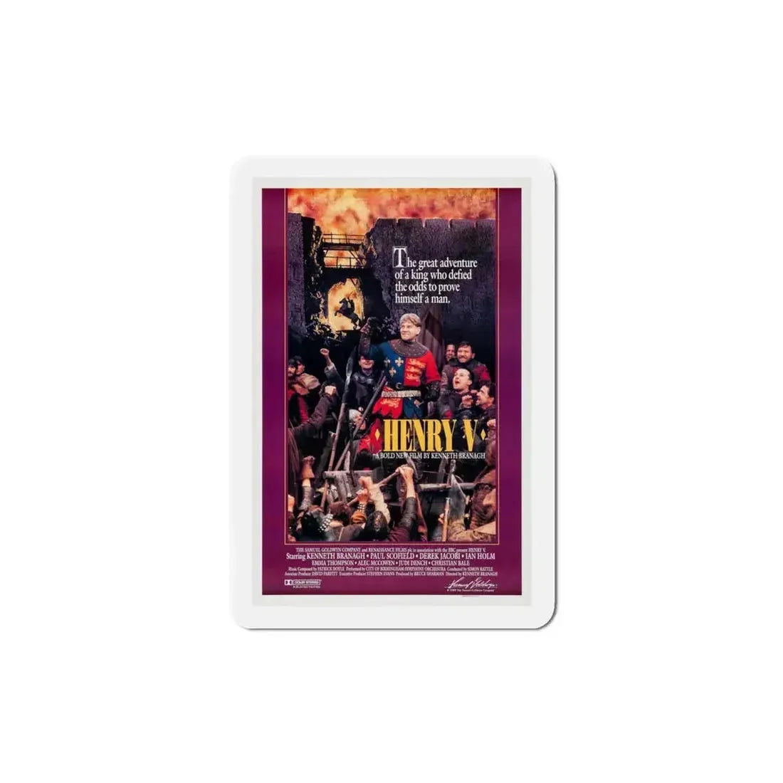 Henry V 1989 Movie Poster Refrigerator Magnet - The Sticker Space
