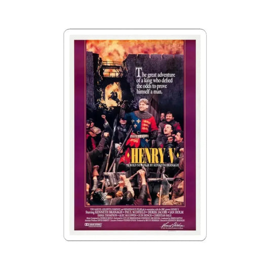Henry V 1989 Movie Poster - STICKER Vinyl Kiss-Cut Decal 2 Inch White - The Sticker Space
