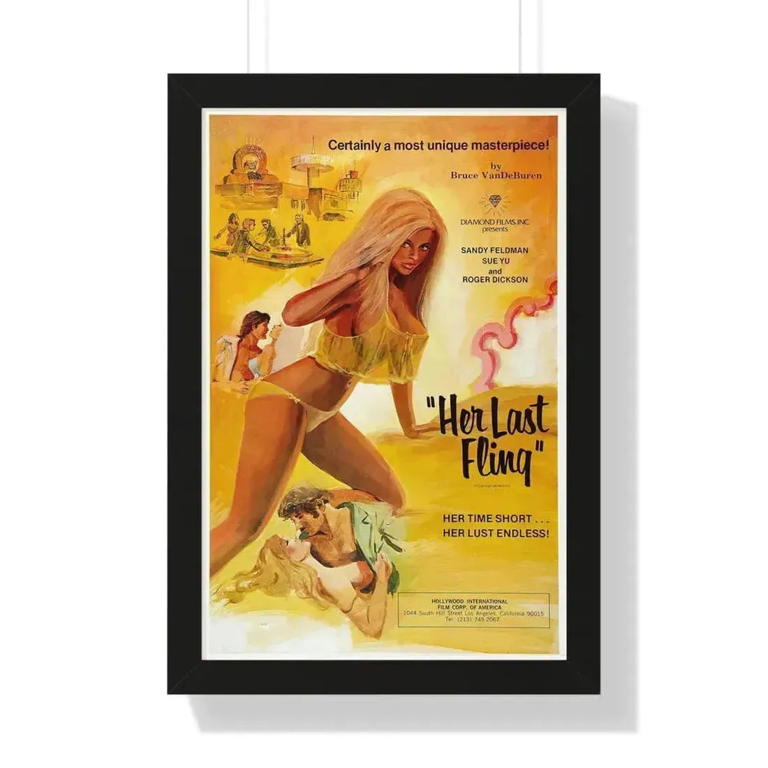 HER LAST FLING 1976 - Framed Movie Poster 16″ x 24″ Black - The Sticker Space