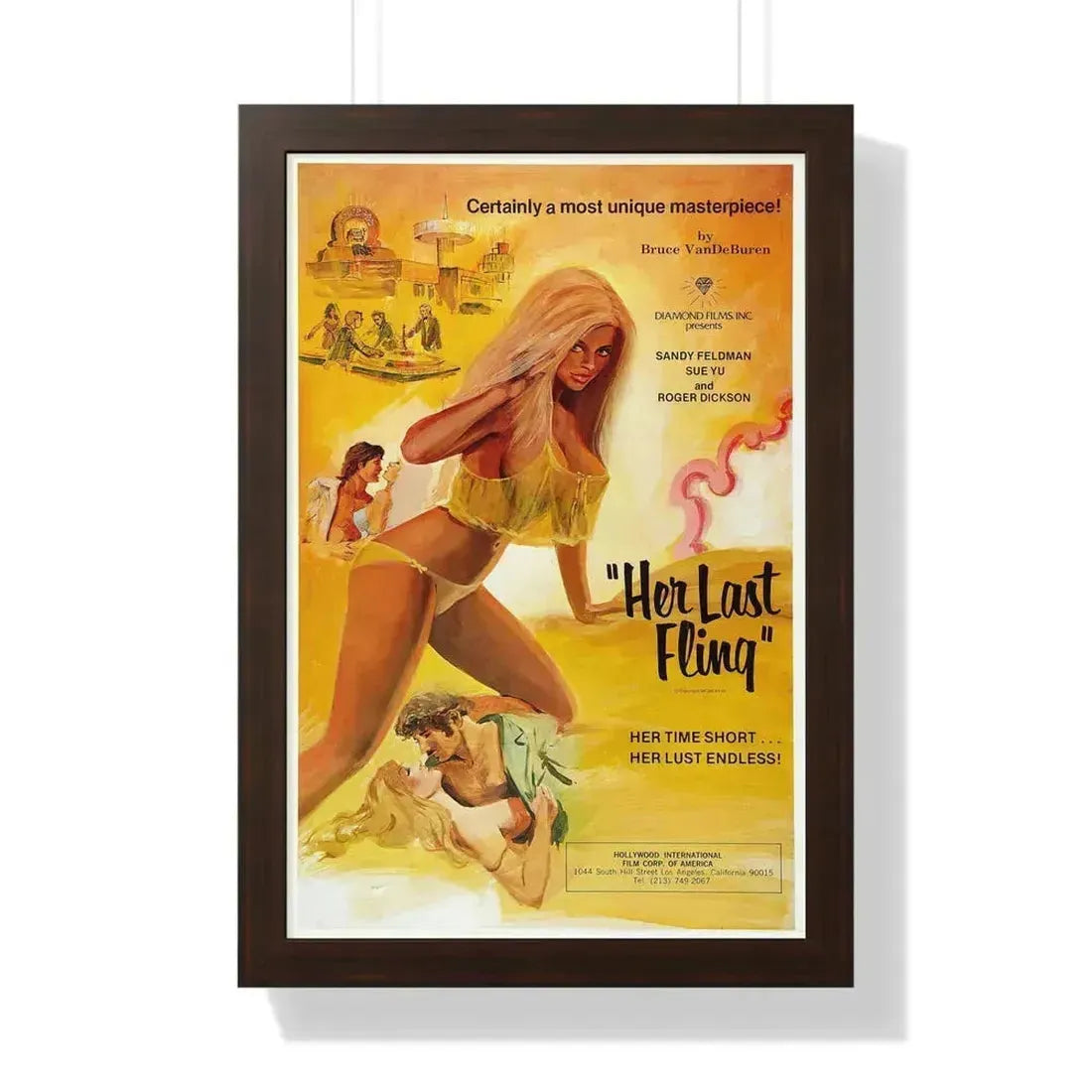 HER LAST FLING 1976 - Framed Movie Poster 16″ x 24″ Walnut - The Sticker Space