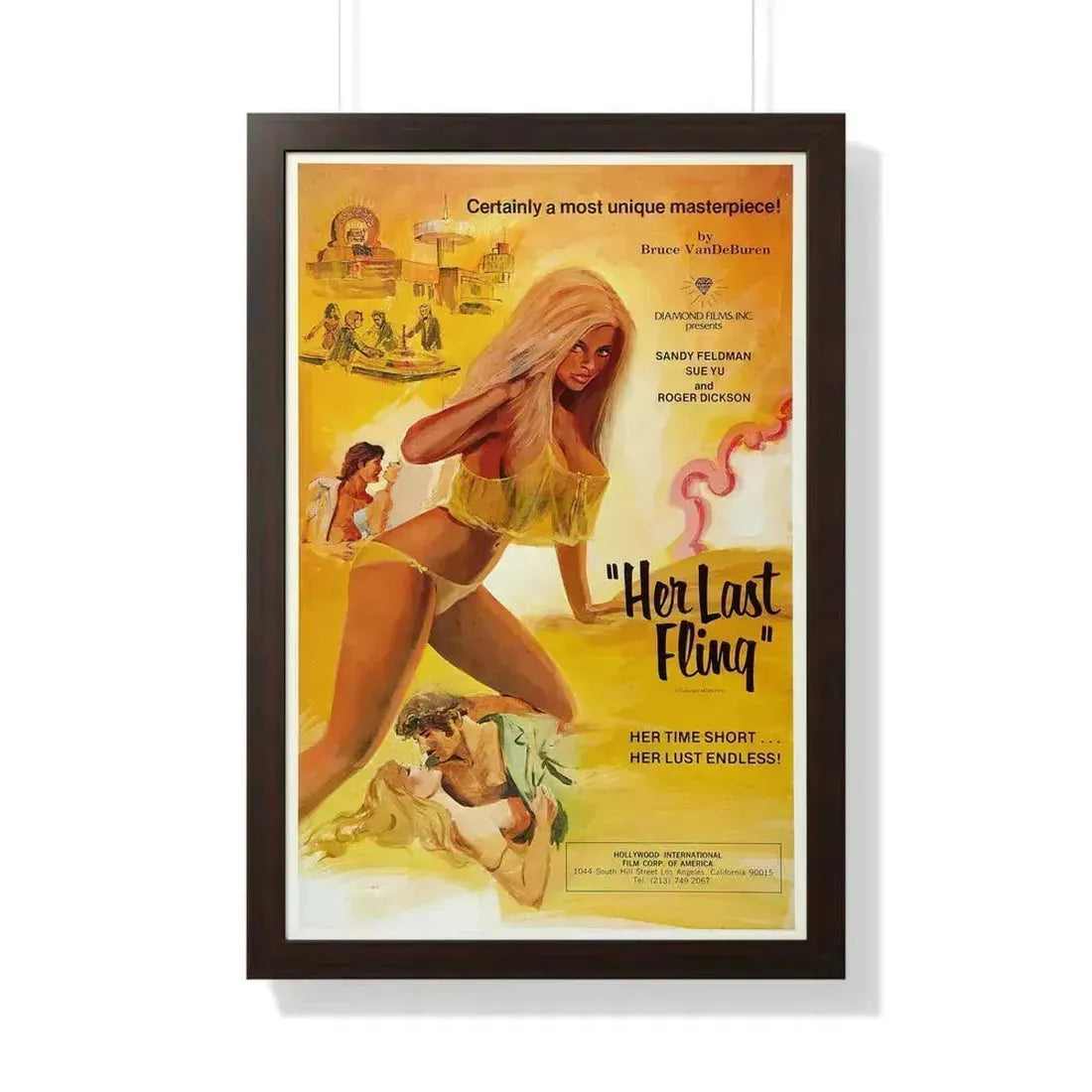 HER LAST FLING 1976 - Framed Movie Poster 20" x 30" Walnut - The Sticker Space