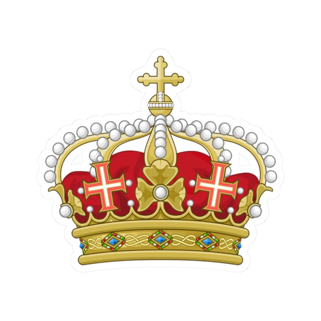 Heraldic Royal Crown of Italy (Italy) (Coat of Arms) STICKER Vinyl Kiss-Cut Decal 2 Inch White - The Sticker Space