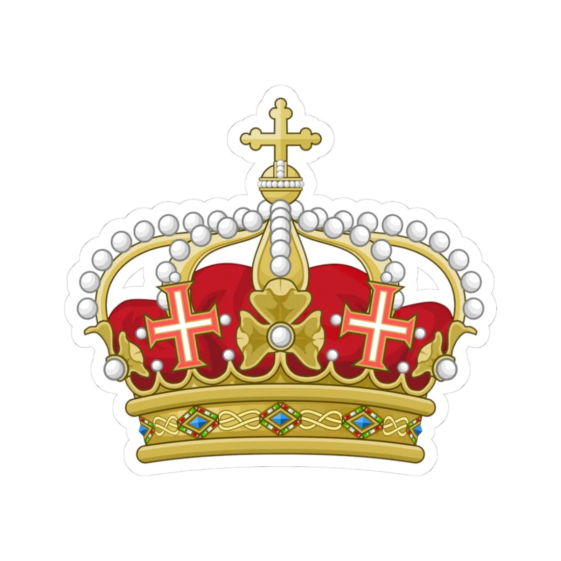 Heraldic Royal Crown of Italy (Italy) (Coat of Arms) STICKER Vinyl Kiss-Cut Decal 3 Inch White - The Sticker Space