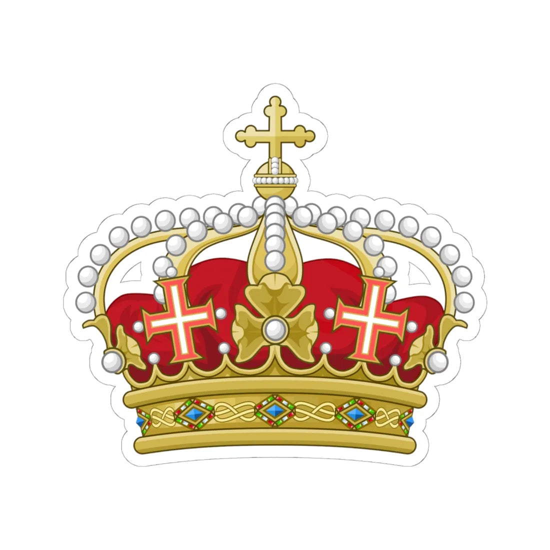 Heraldic Royal Crown of Italy (Italy) (Coat of Arms) STICKER Vinyl Kiss-Cut Decal 6 Inch White - The Sticker Space