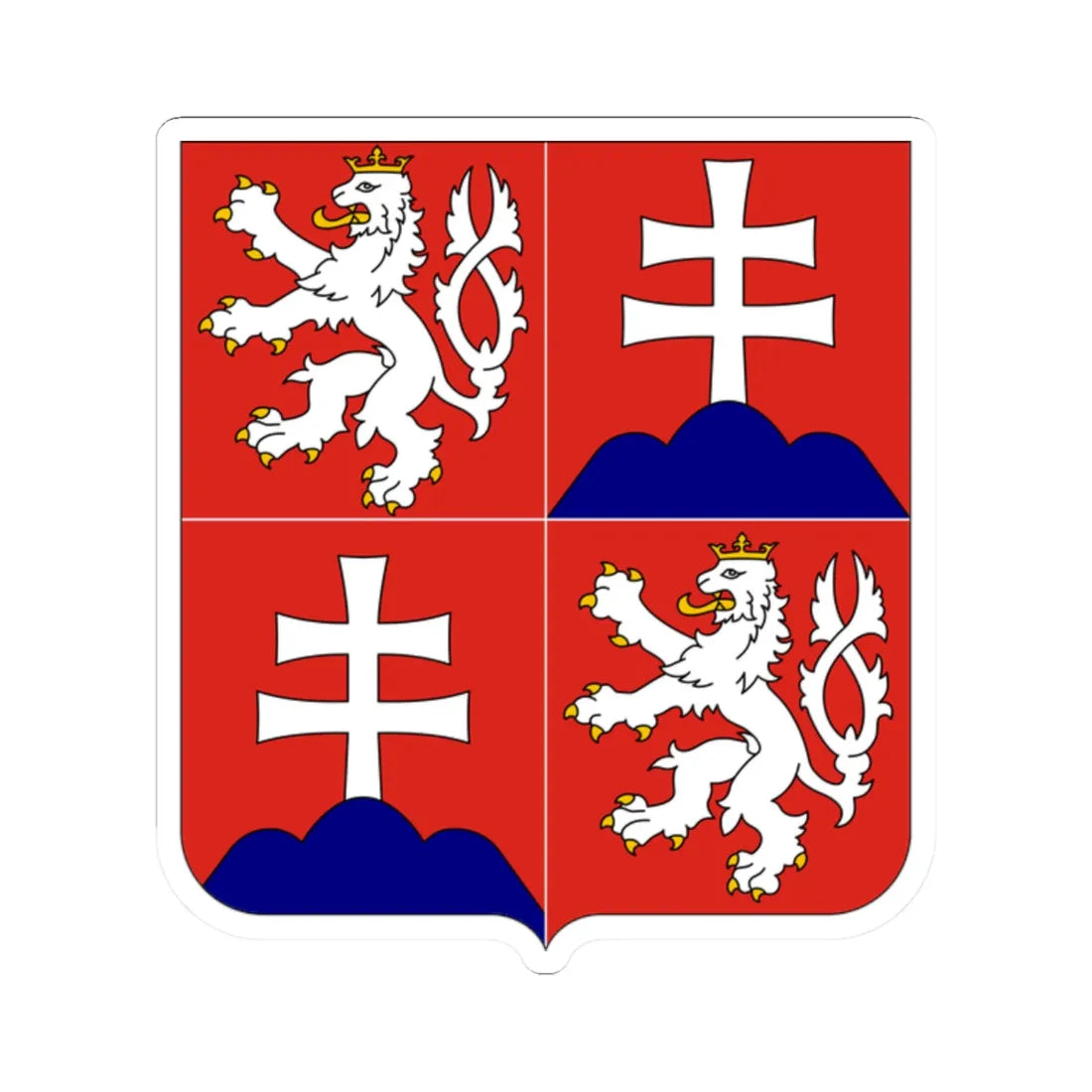 Herb Czechosłowacji 1990-1992 (Slovakia) (Coat of Arms) STICKER Vinyl Kiss-Cut Decal 2 Inch White - The Sticker Space