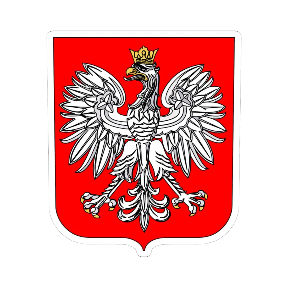 Herb III Rzeczpospolita (Poland) (Coat of Arms) STICKER Vinyl Kiss-Cut Decal 4 Inch White - The Sticker Space