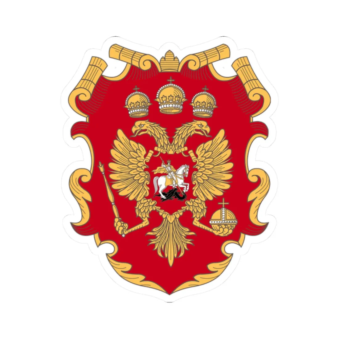 Herb Moskovia-1 Alex K (Russia) (Coat of Arms) STICKER Vinyl Kiss-Cut Decal 2 Inch White - The Sticker Space