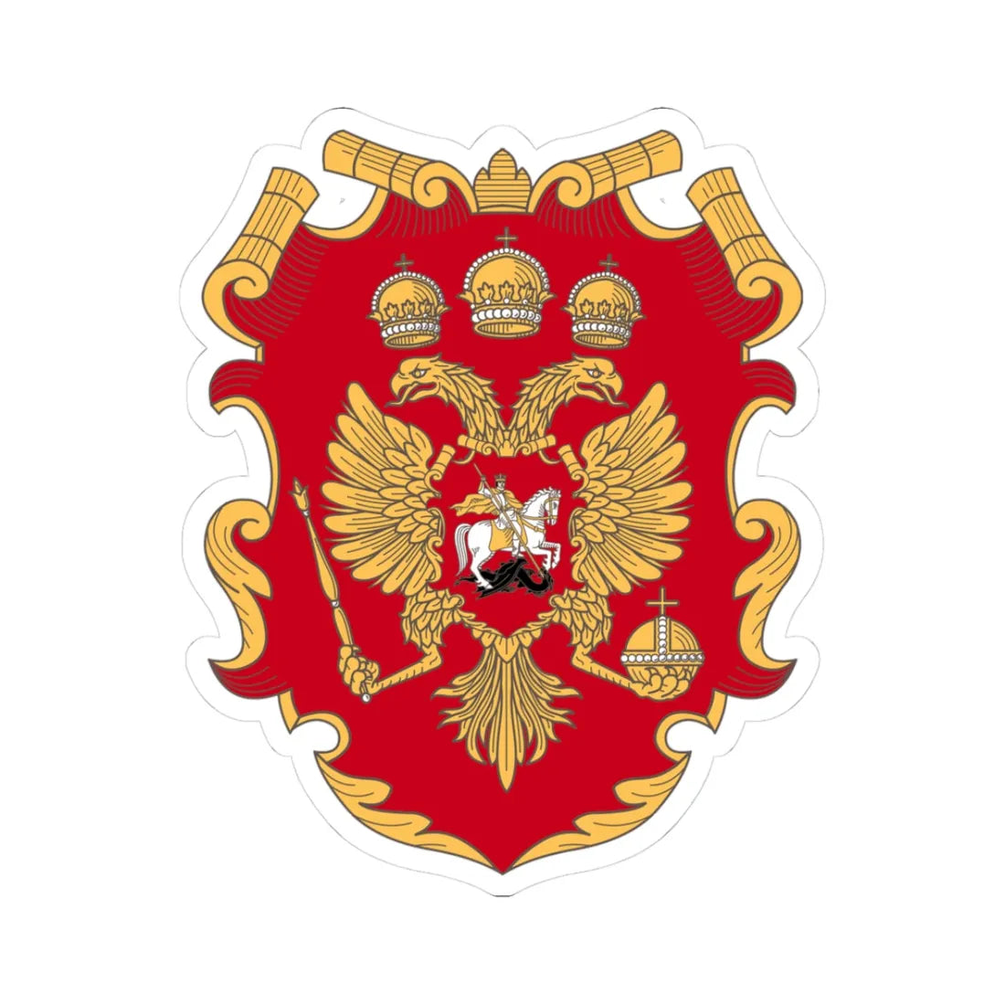 Herb Moskovia-1 Alex K (Russia) (Coat of Arms) STICKER Vinyl Kiss-Cut Decal 3 Inch White - The Sticker Space