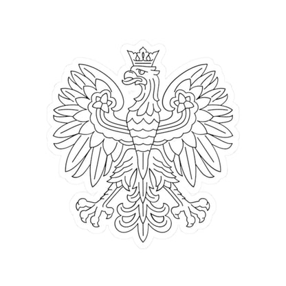 Herb Polski liniowy czarny (Poland) (Coat of Arms) STICKER Vinyl Kiss-Cut Decal 2 Inch White - The Sticker Space