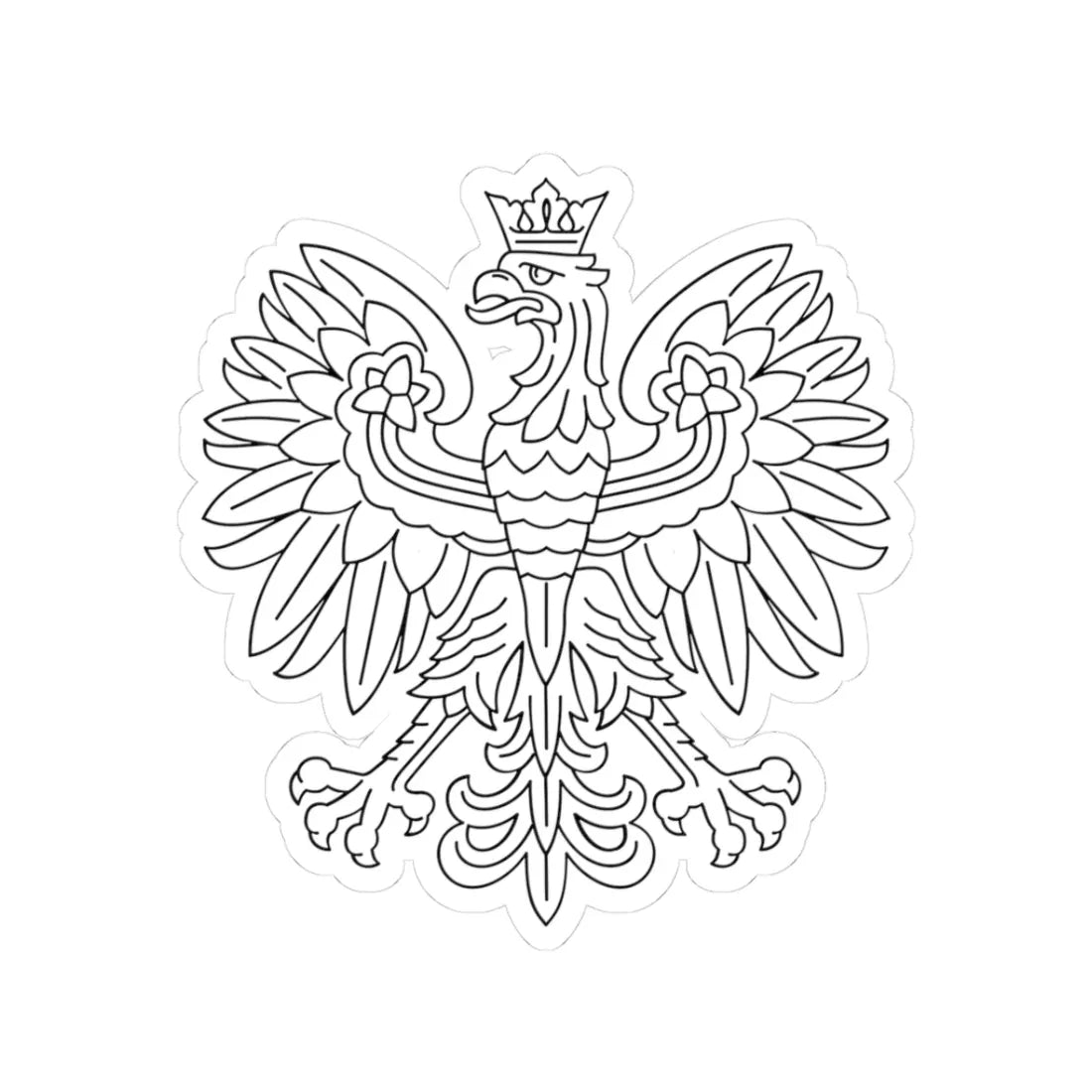 Herb Polski liniowy czarny (Poland) (Coat of Arms) STICKER Vinyl Kiss-Cut Decal 3 Inch White - The Sticker Space