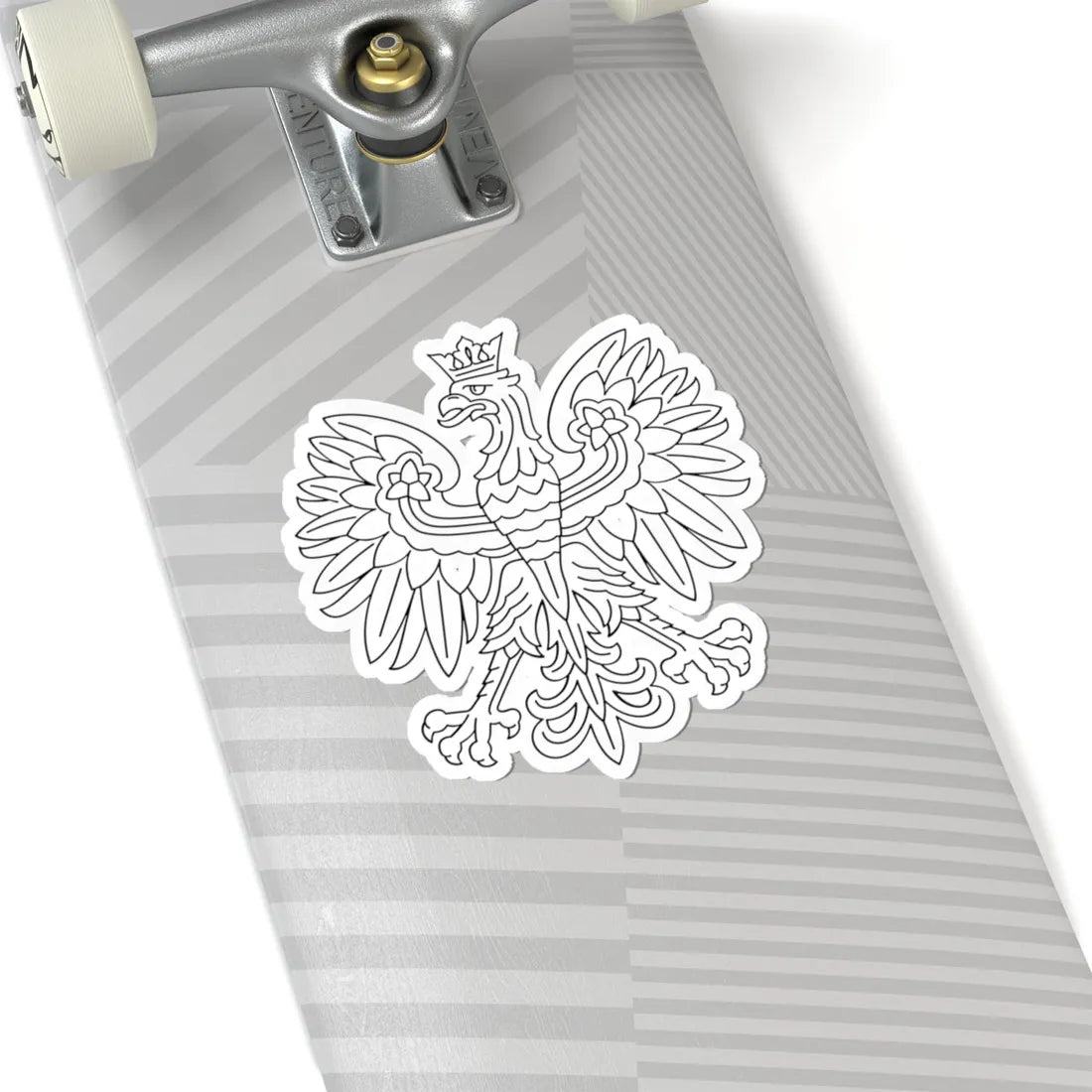 Herb Polski liniowy czarny (Poland) (Coat of Arms) STICKER Vinyl Kiss-Cut Decal - The Sticker Space