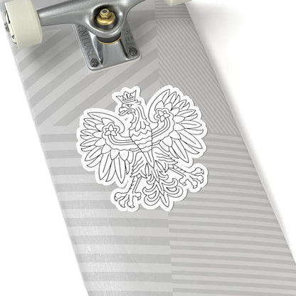 Herb Polski liniowy czarny (Poland) (Coat of Arms) STICKER Vinyl Kiss-Cut Decal - The Sticker Space