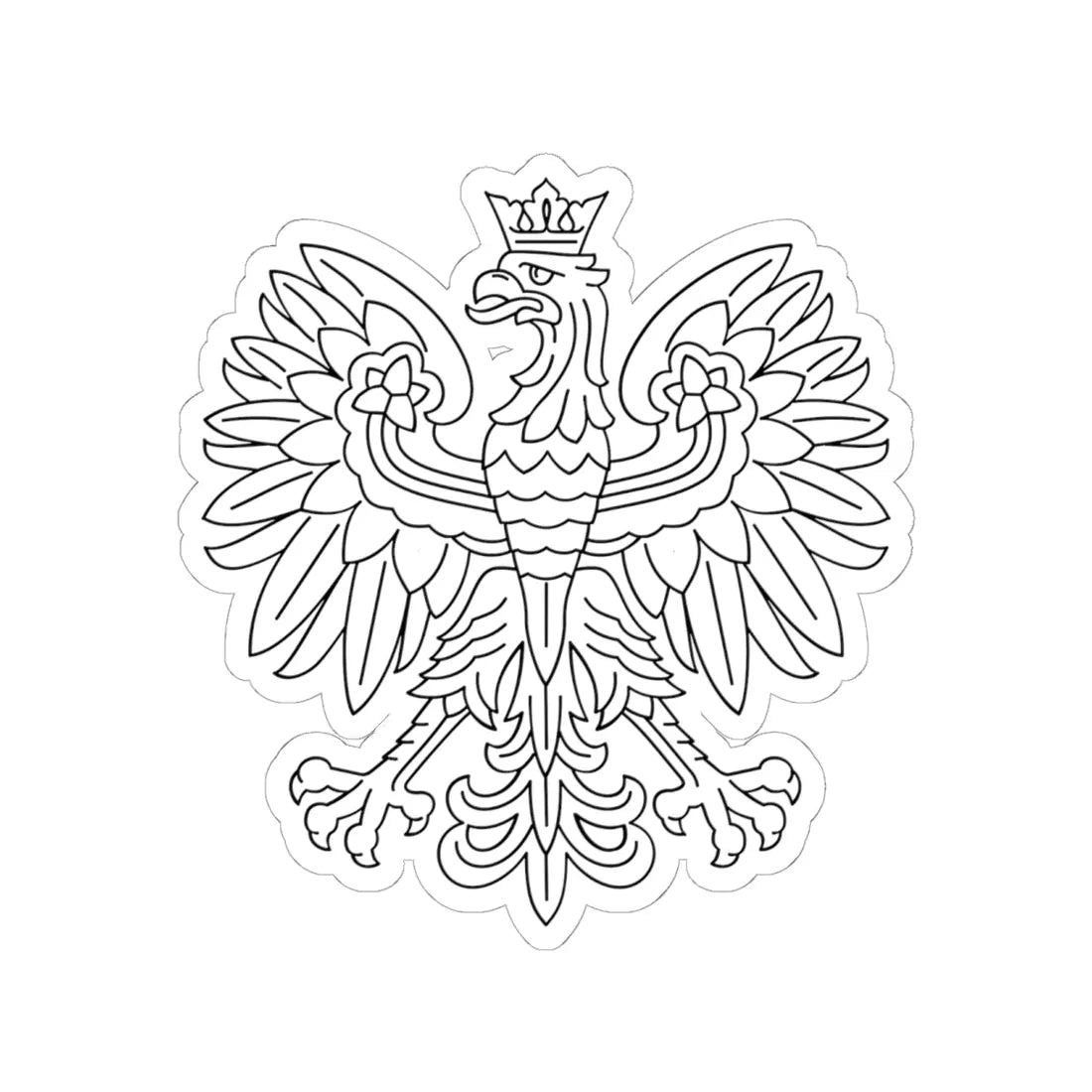 Herb Polski liniowy czarny (Poland) (Coat of Arms) STICKER Vinyl Kiss-Cut Decal - The Sticker Space