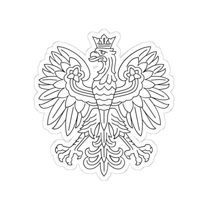 Herb Polski liniowy czarny (Poland) (Coat of Arms) STICKER Vinyl Kiss-Cut Decal - The Sticker Space