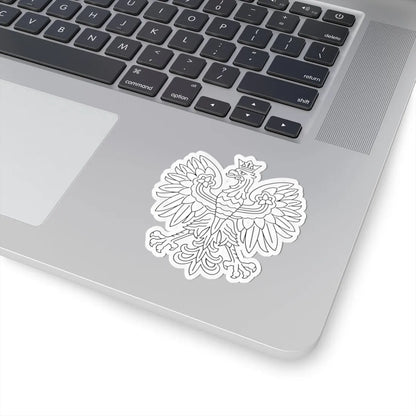 Herb Polski liniowy czarny (Poland) (Coat of Arms) STICKER Vinyl Kiss-Cut Decal - The Sticker Space