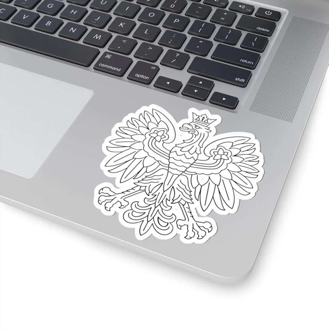 Herb Polski liniowy czarny (Poland) (Coat of Arms) STICKER Vinyl Kiss-Cut Decal - The Sticker Space
