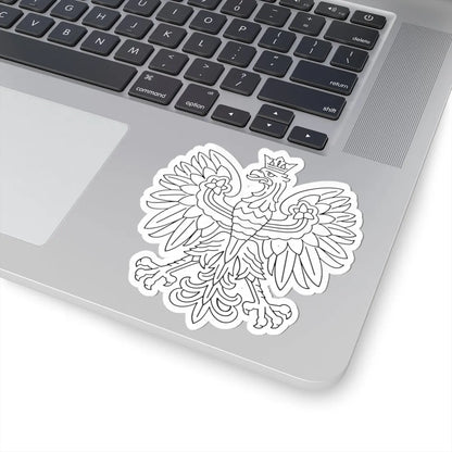 Herb Polski liniowy czarny (Poland) (Coat of Arms) STICKER Vinyl Kiss-Cut Decal - The Sticker Space