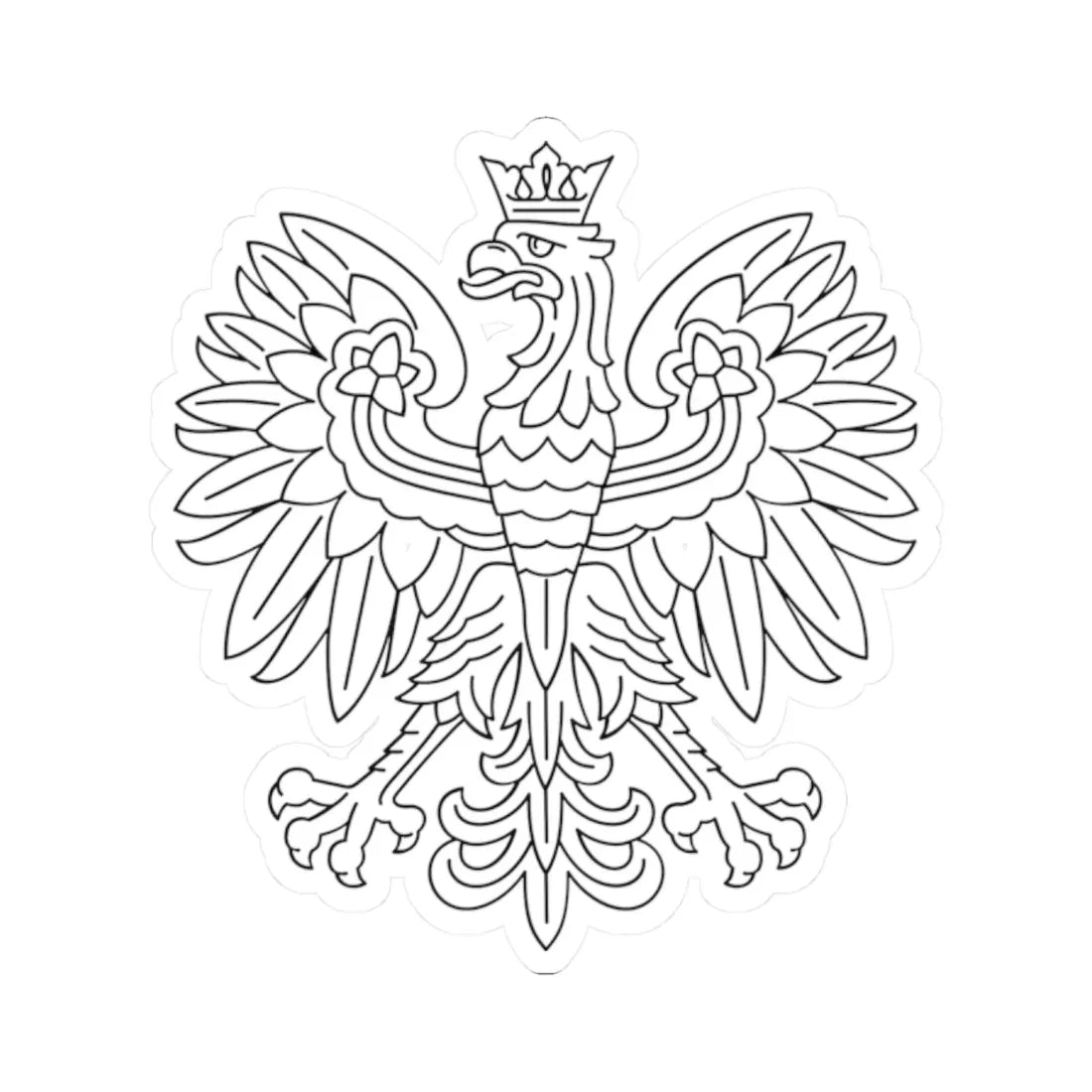Herb Polski liniowy (Poland) (Coat of Arms) STICKER Vinyl Kiss-Cut Decal 2 Inch White - The Sticker Space