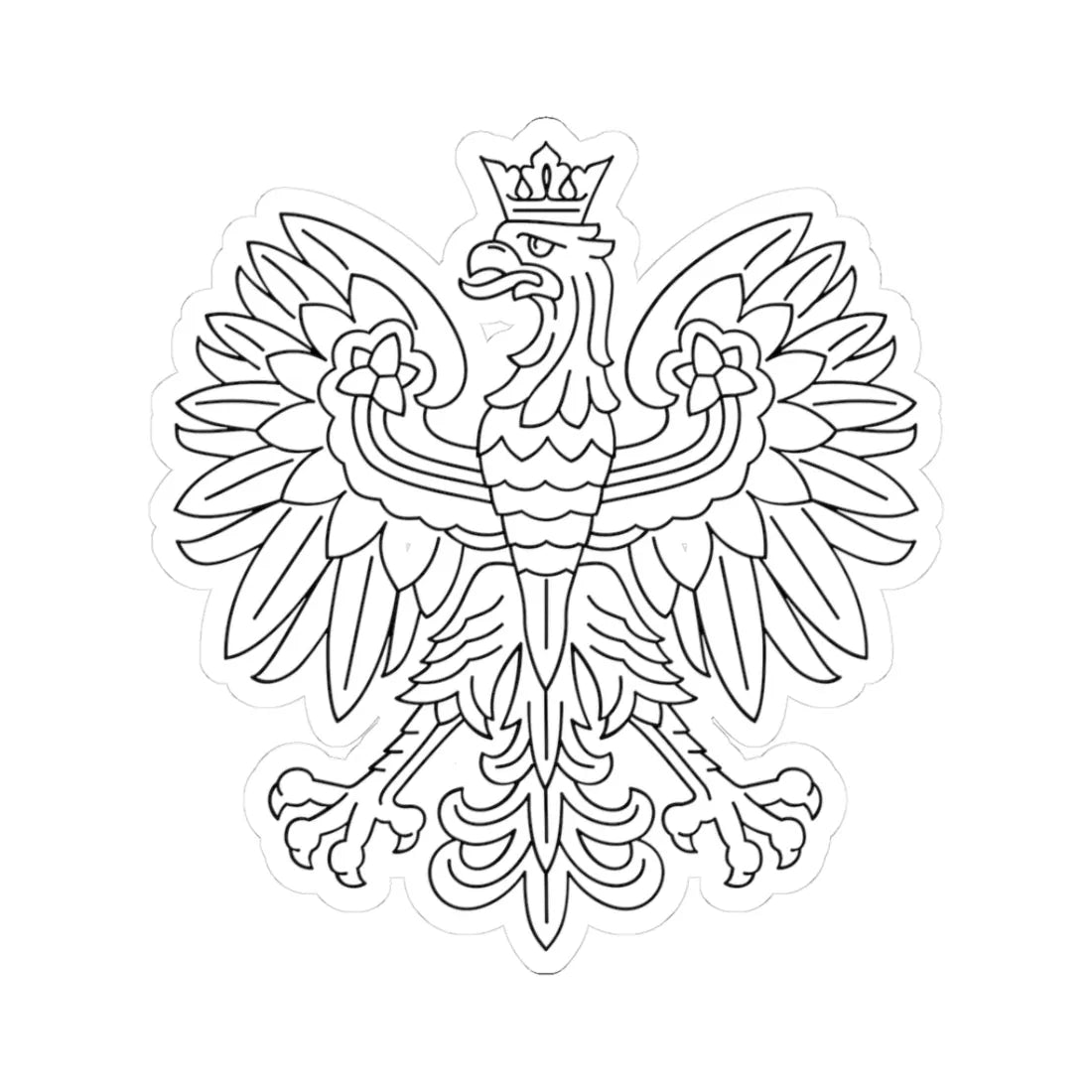 Herb Polski liniowy (Poland) (Coat of Arms) STICKER Vinyl Kiss-Cut Decal 3 Inch White - The Sticker Space