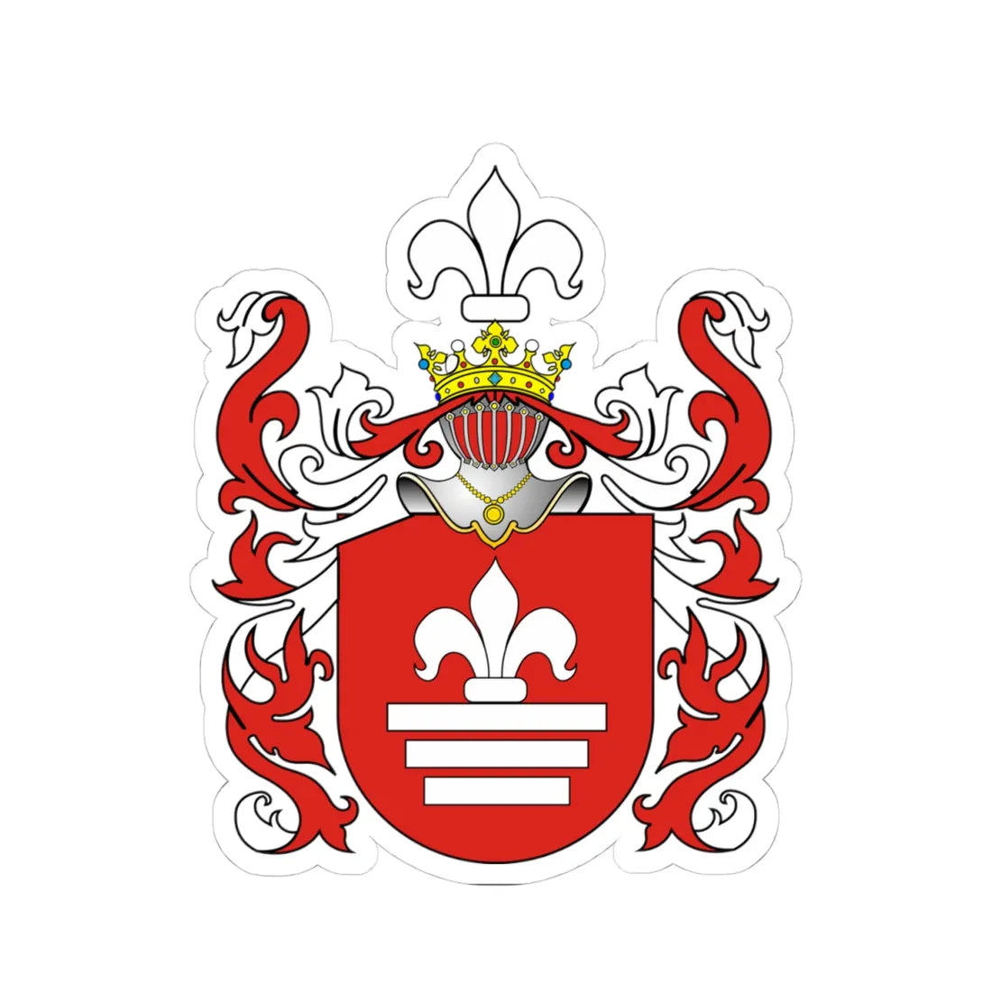 Herb Roch III (Poland) (Coat of Arms) STICKER Vinyl Kiss-Cut Decal 4 Inch White - The Sticker Space