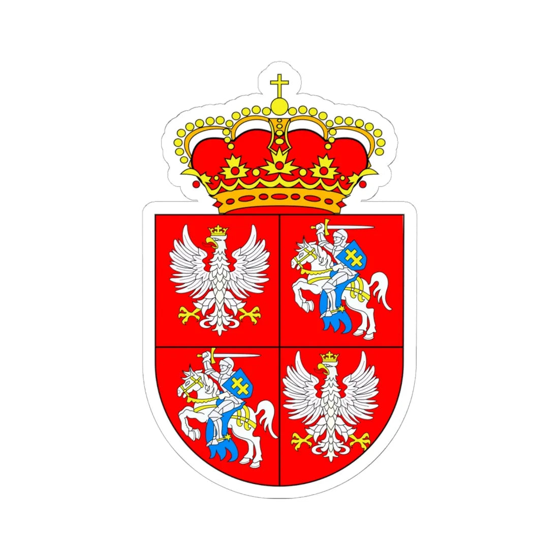 Herb Rzeczypospolitej Obojga Narodow (Poland) (Coat of Arms) STICKER Vinyl Kiss-Cut Decal 6 Inch White - The Sticker Space