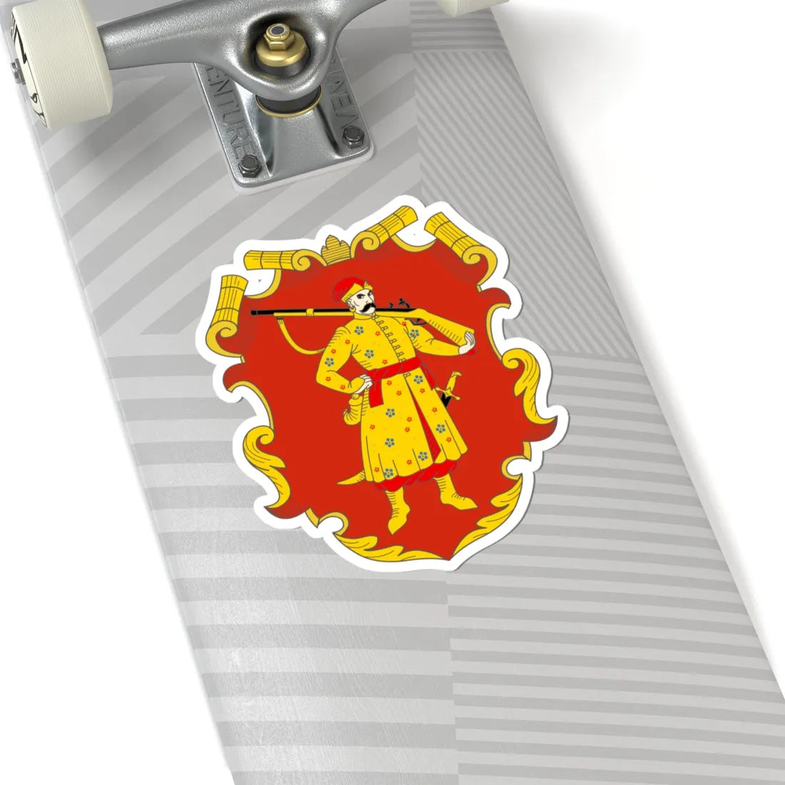 Herb Viyska Zaporozkoho red version (Ukraine) (Coat of Arms) STICKER Vinyl Kiss-Cut Decal - The Sticker Space