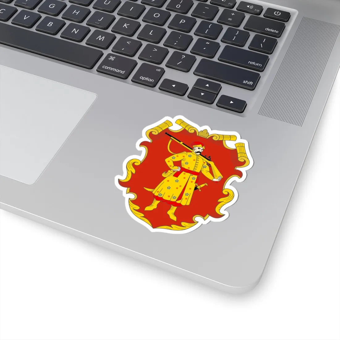 Herb Viyska Zaporozkoho red version (Ukraine) (Coat of Arms) STICKER Vinyl Kiss-Cut Decal - The Sticker Space