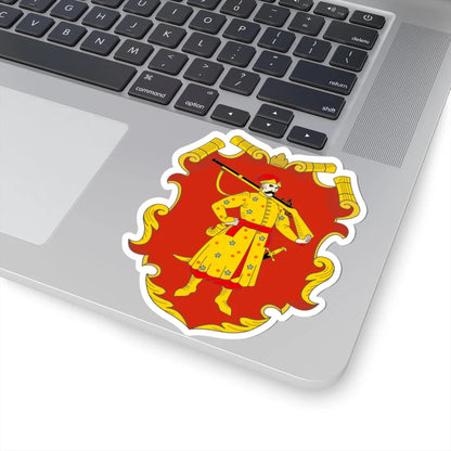 Herb Viyska Zaporozkoho red version (Ukraine) (Coat of Arms) STICKER Vinyl Kiss-Cut Decal - The Sticker Space