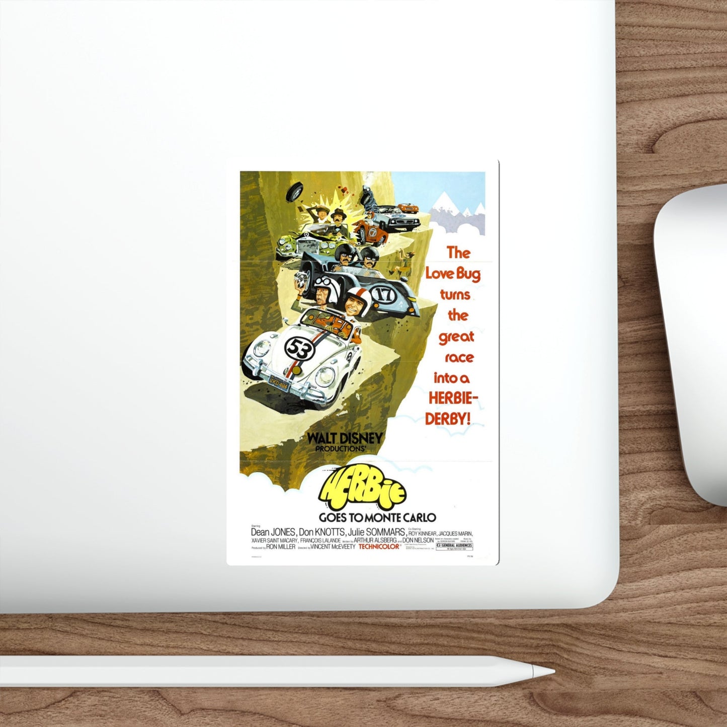 Herbie Goes to Monte Carlo 1977 Movie Poster STICKER Vinyl Die-Cut Decal-The Sticker Space