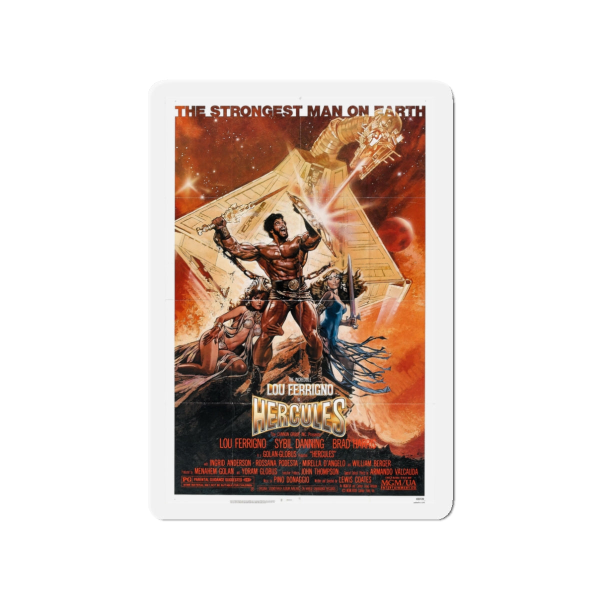 HERCULES 1983 Movie Poster - Die-Cut Magnet-3" x 3"-The Sticker Space