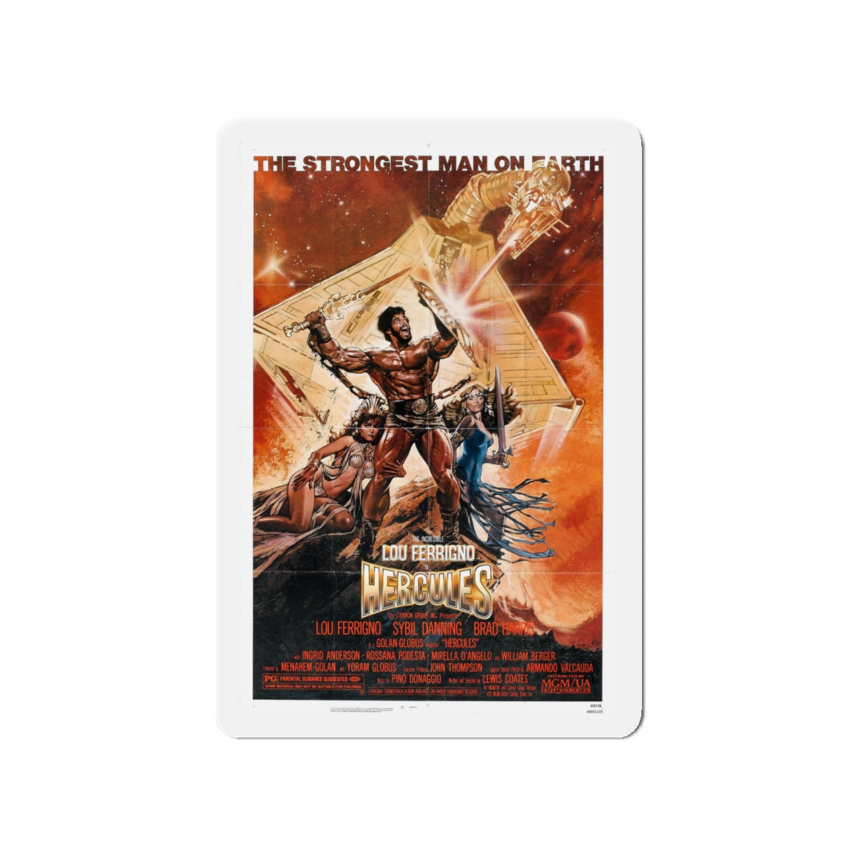 HERCULES 1983 Movie Poster - Die-Cut Magnet-4" x 4"-The Sticker Space