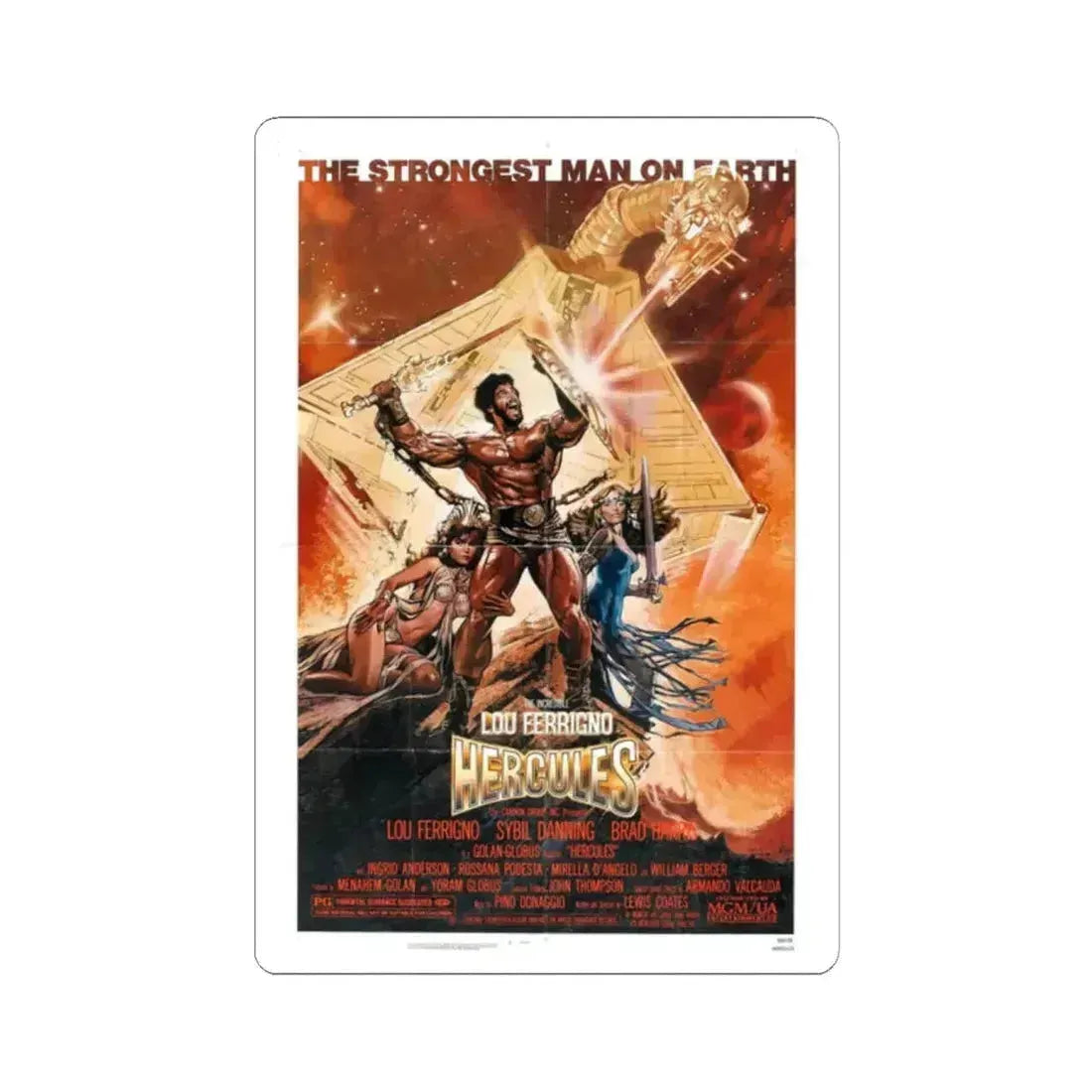 HERCULES 1983 Movie Poster - STICKER Vinyl Kiss-Cut Decal 2 Inch White - The Sticker Space