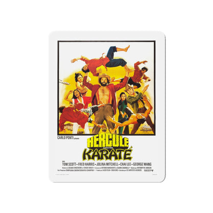 HERCULES AGAINST KARATE 1973 Movie Poster - Die-Cut Magnet-5" x 5"-The Sticker Space