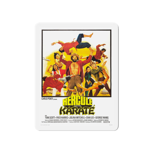 HERCULES AGAINST KARATE 1973 Movie Poster - Die-Cut Magnet-6 × 6"-The Sticker Space