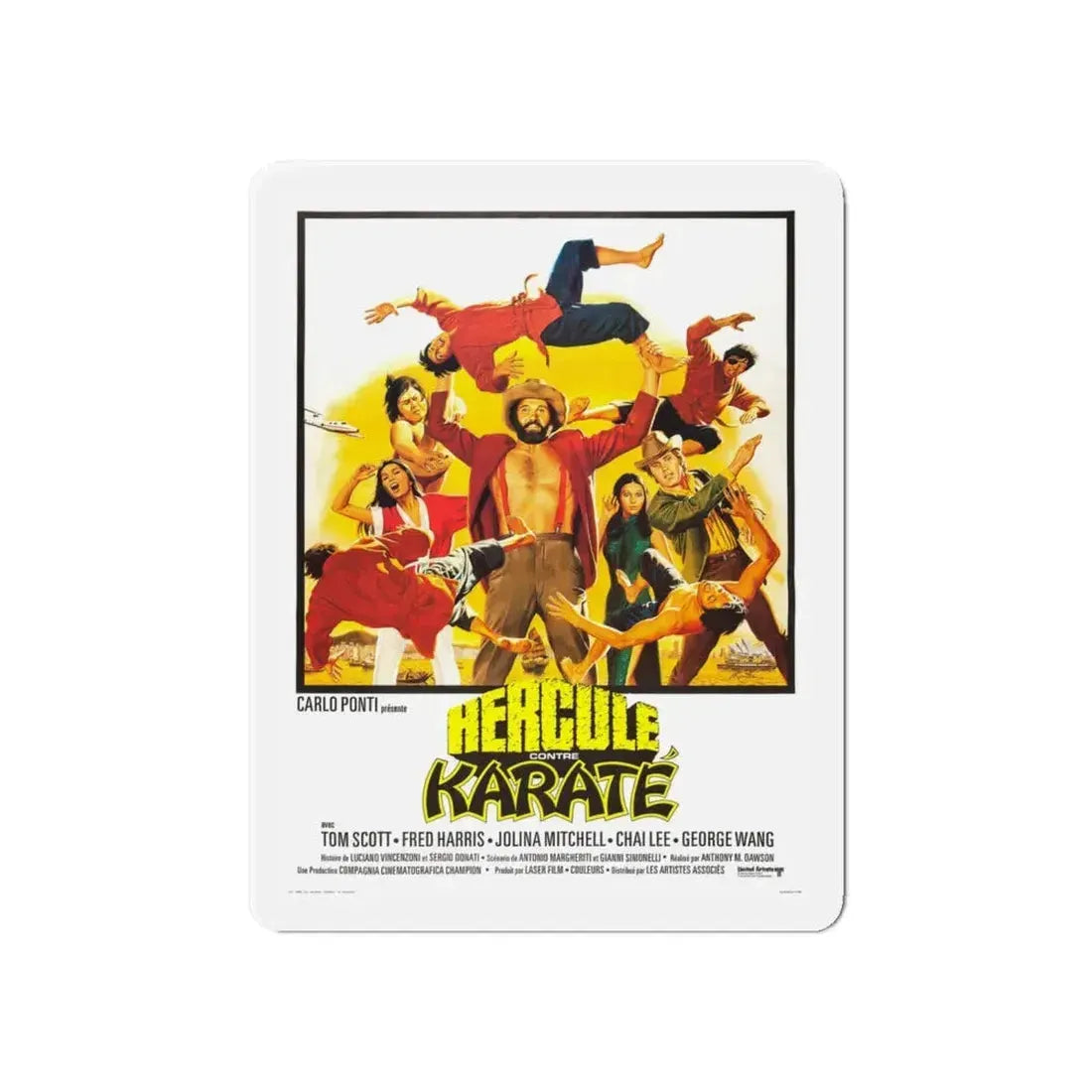 HERCULES AGAINST KARATE 1973 Movie Poster - Refrigerator Magnet 6 Inch - The Sticker Space