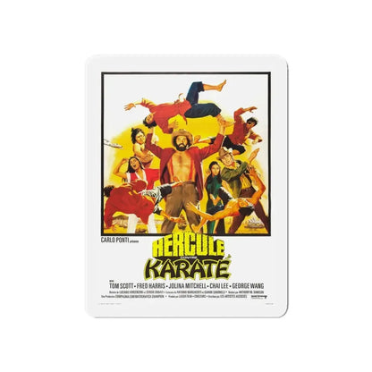 HERCULES AGAINST KARATE 1973 Movie Poster - Refrigerator Magnet 6 Inch - The Sticker Space