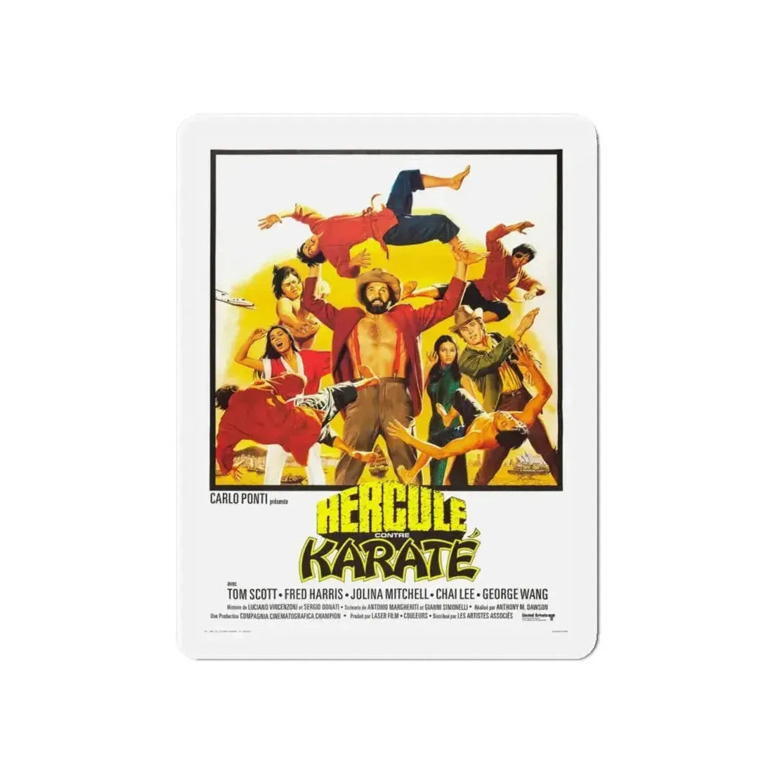 HERCULES AGAINST KARATE 1973 Movie Poster - Refrigerator Magnet - The Sticker Space