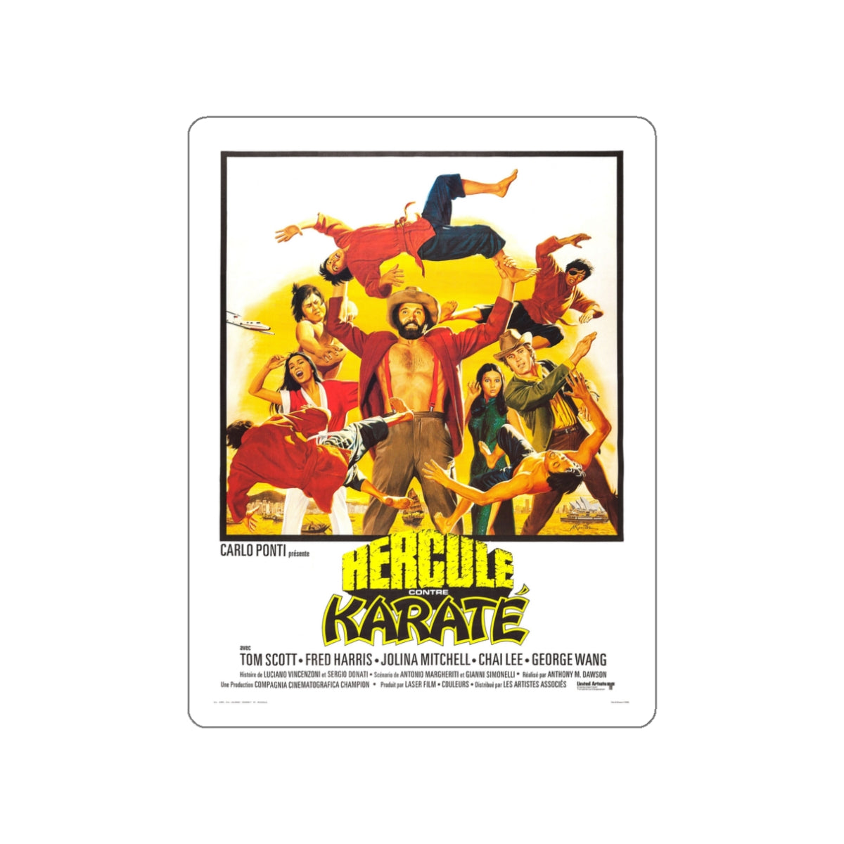 HERCULES AGAINST KARATE 1973 Movie Poster STICKER Vinyl Die-Cut Decal-3 Inch-The Sticker Space