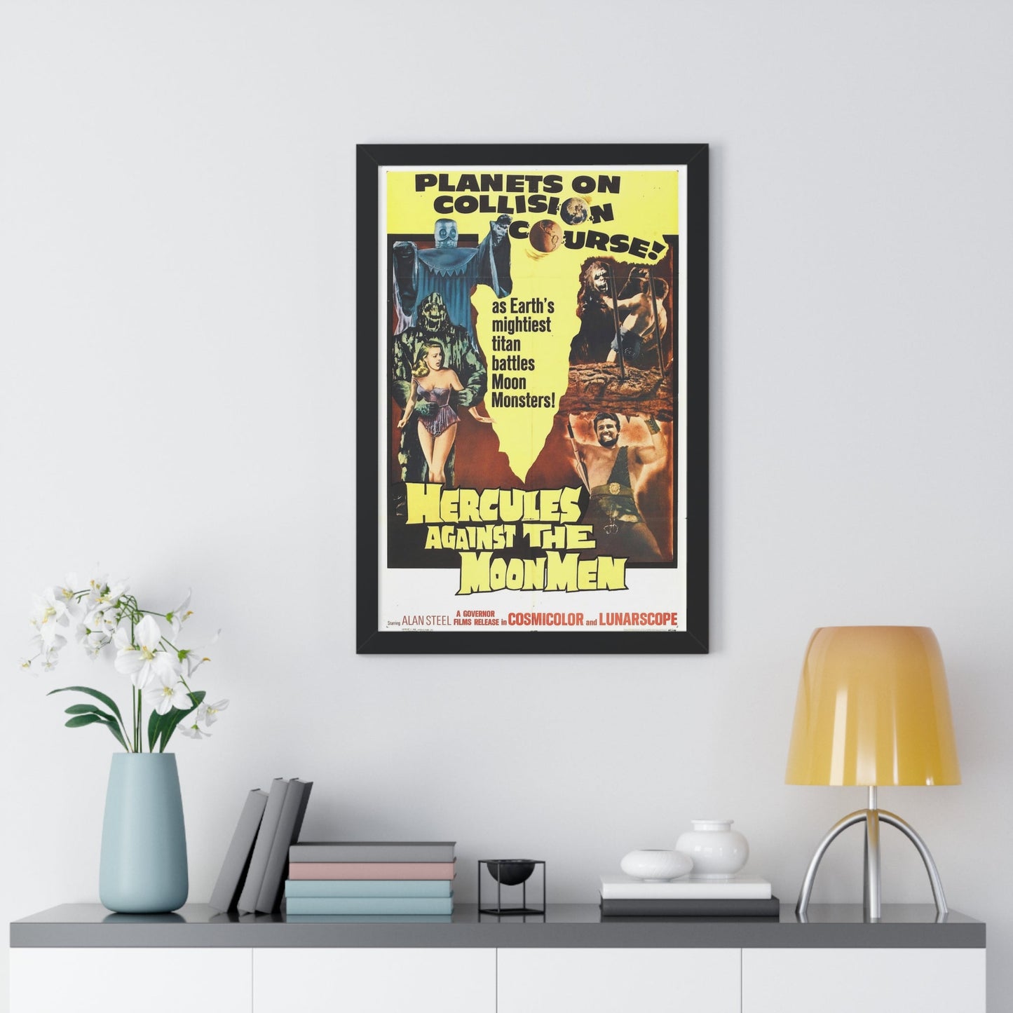 HERCULES AGAINST THE MOON MEN 1964 - Framed Movie Poster-The Sticker Space