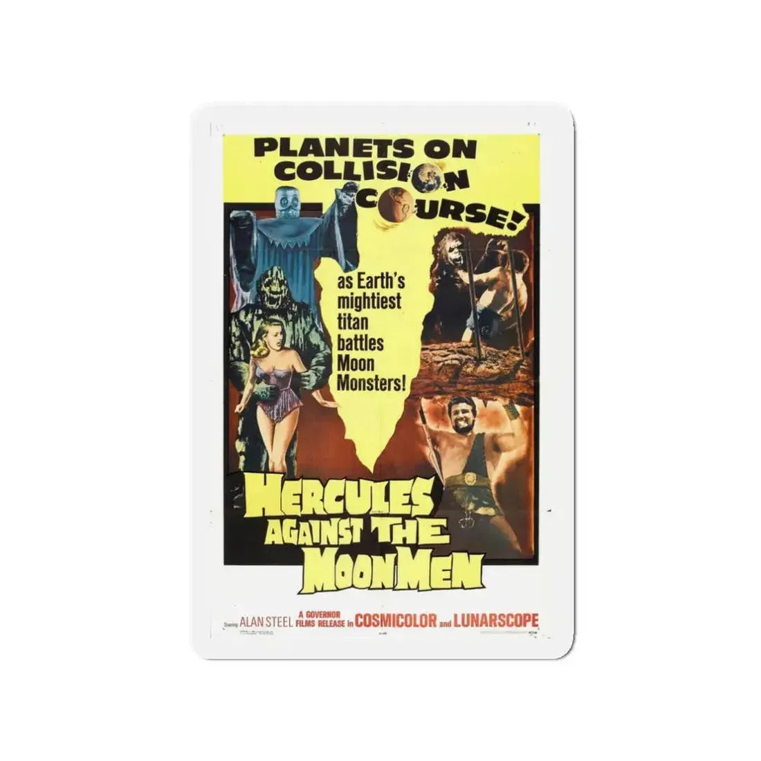 HERCULES AGAINST THE MOON MEN 1964 Movie Poster - Refrigerator Magnet 3 Inch - The Sticker Space