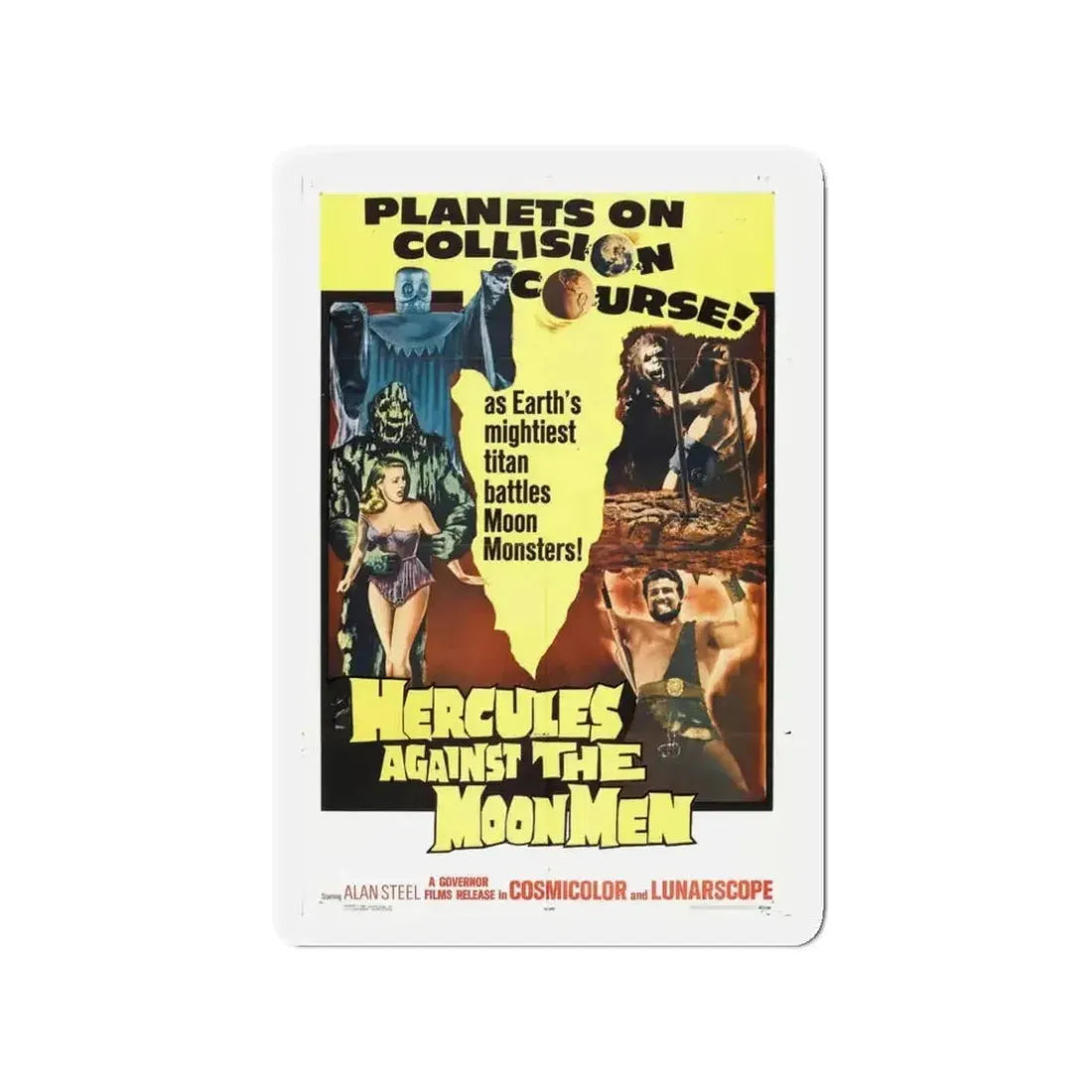 HERCULES AGAINST THE MOON MEN 1964 Movie Poster - Refrigerator Magnet - The Sticker Space