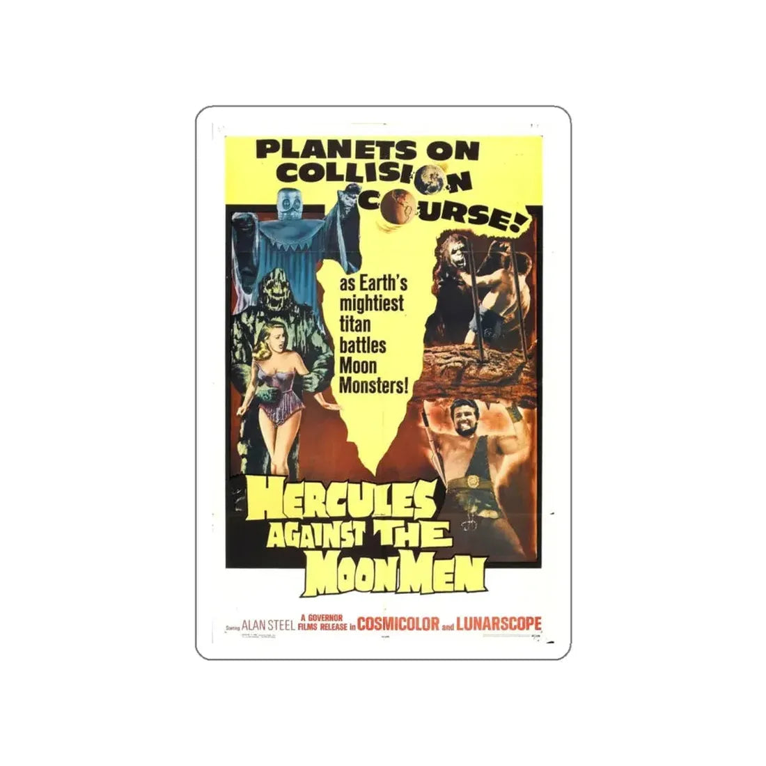 HERCULES AGAINST THE MOON MEN 1964 Movie Poster STICKER Vinyl Die-Cut Decal 6 Inch - The Sticker Space