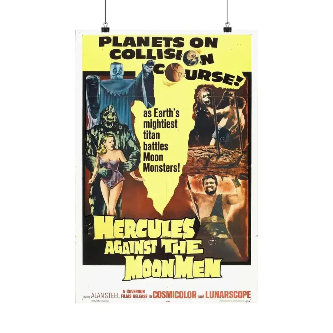 HERCULES AGAINST THE MOON MEN 1964 - Paper Movie Poster 16″ x 24″ Matte - The Sticker Space
