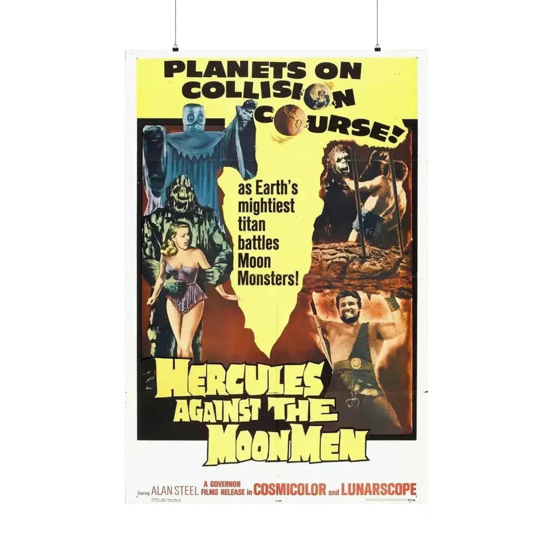 HERCULES AGAINST THE MOON MEN 1964 - Paper Movie Poster 36" x 54" Matte - The Sticker Space