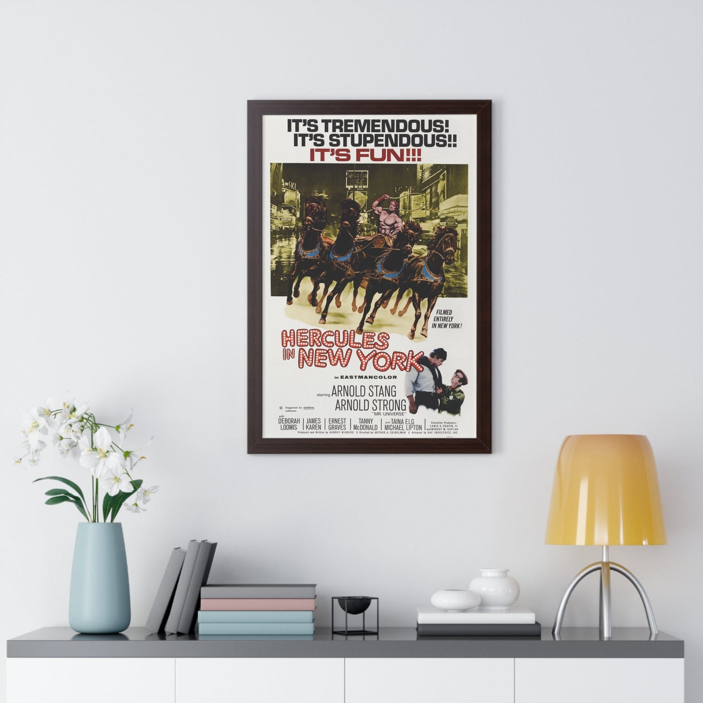 HERCULES IN NEW YORK 1969 - Framed Movie Poster-The Sticker Space